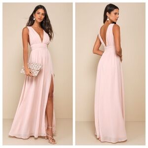 Lulus Heavenly Hues Blush Maxi Dress